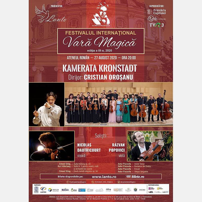 Kamerata Kronstadt – concert de închidere la „Vara Magică” în faţa Ateneului Român